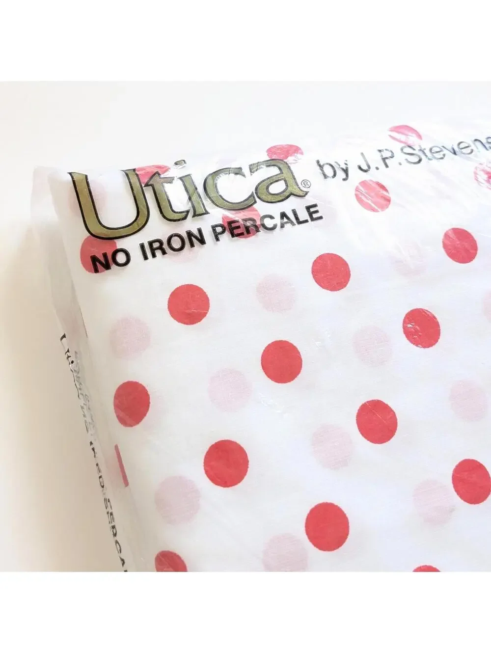 1980s Vintage Red & White Polka Dot Double Fitted Sheet